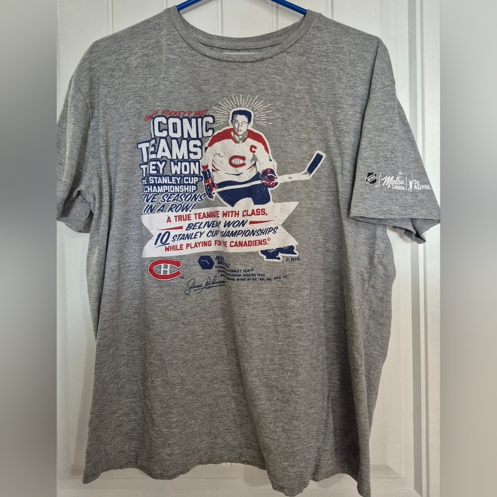 🏷Jean Beliveau Canadiens Nhl  Molson Canadian  T-shirt Mens Size Large